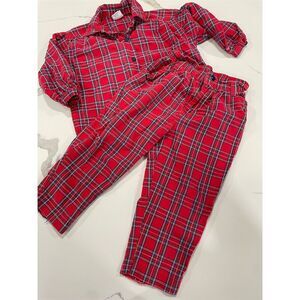 VTG OshKosh B'gosh Kids‎ Red Plaid Outfit Girl 4T